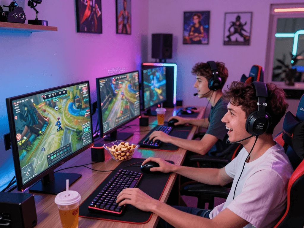 Pengalaman gaming online yang seru dengan Polo4d di latar belakang, menciptakan atmosfer kompetitif.