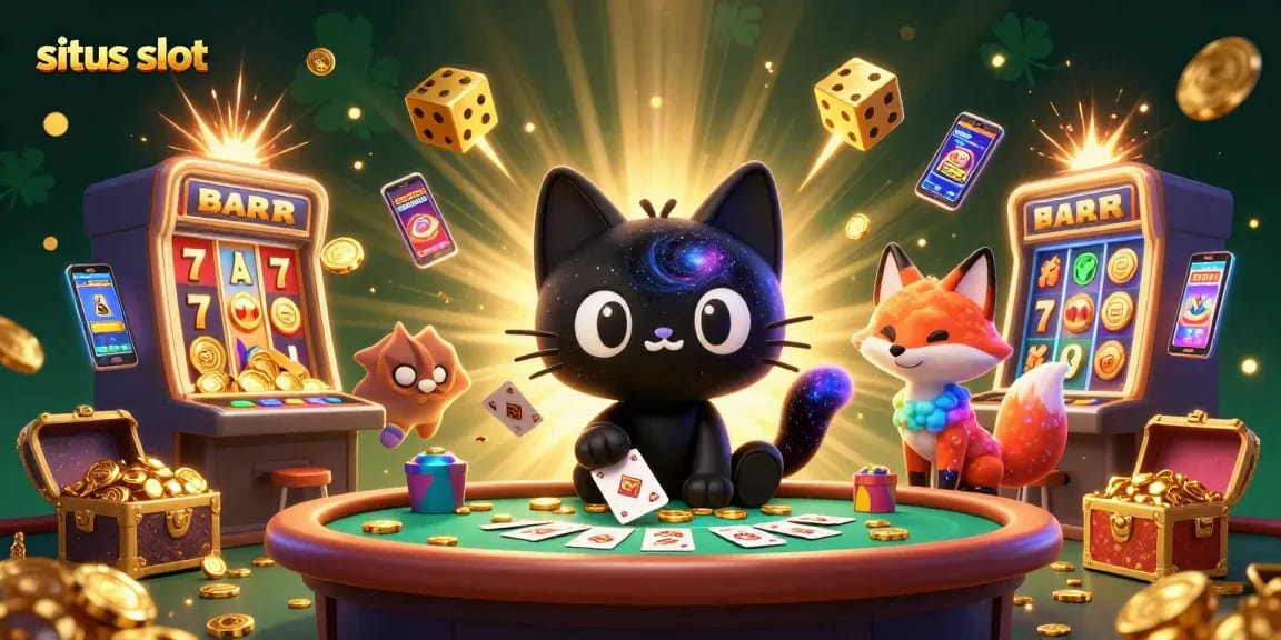 Experience thrilling gameplay at situs slot with vibrant immersive graphics featuring animated characters and casino elements.