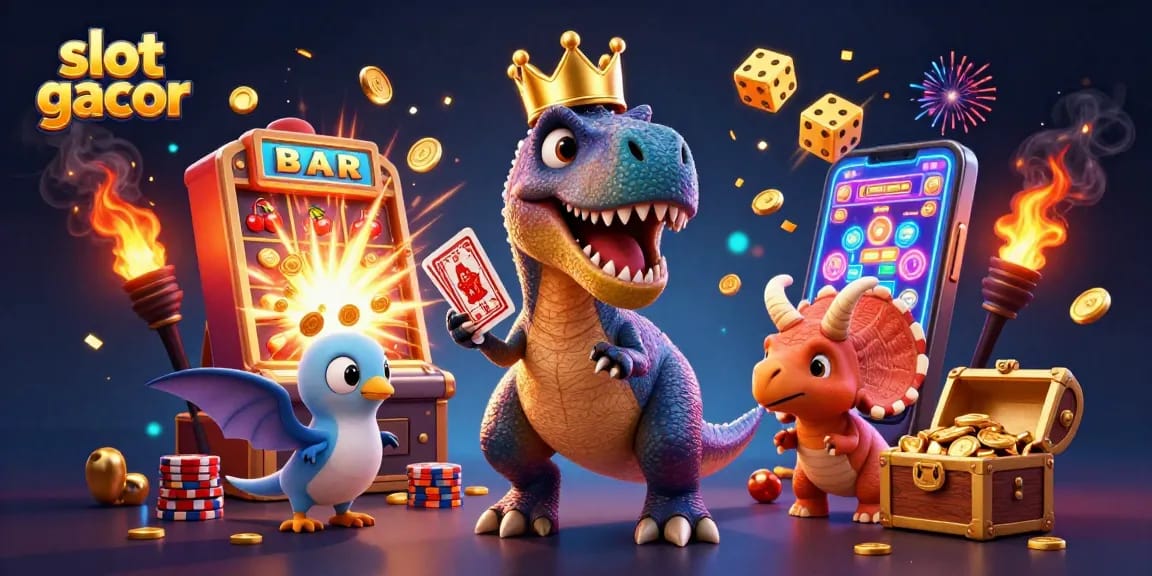 Gali kemenangan besar dengan slot gacor yang dipenuhi koin emas dan simbol keberuntungan.