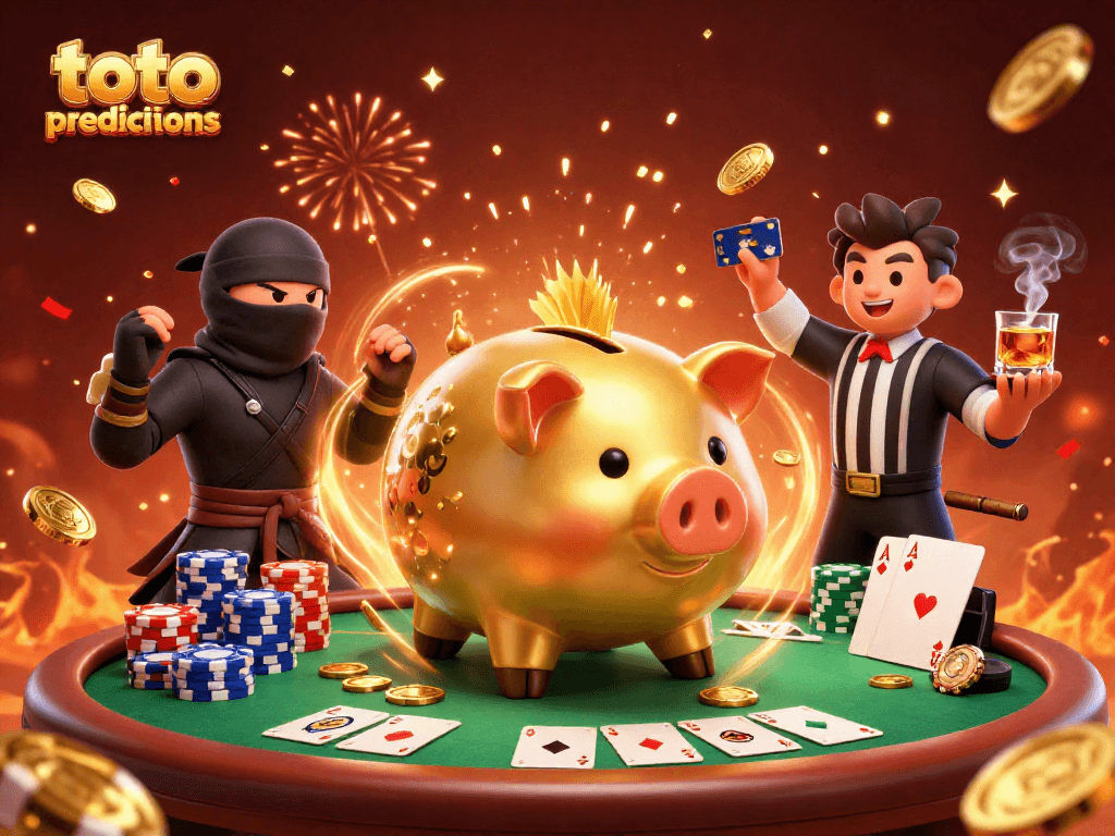 Engage with toto macau predictions through a dynamic 3D casino scene featuring vibrant characters and elements.
