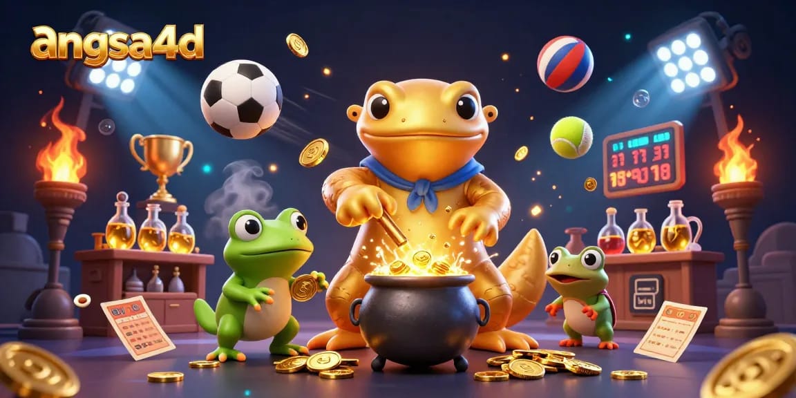 Experience the thrilling games at angsa4d with gold coins and sports elements swirling around the alchemist scene.
