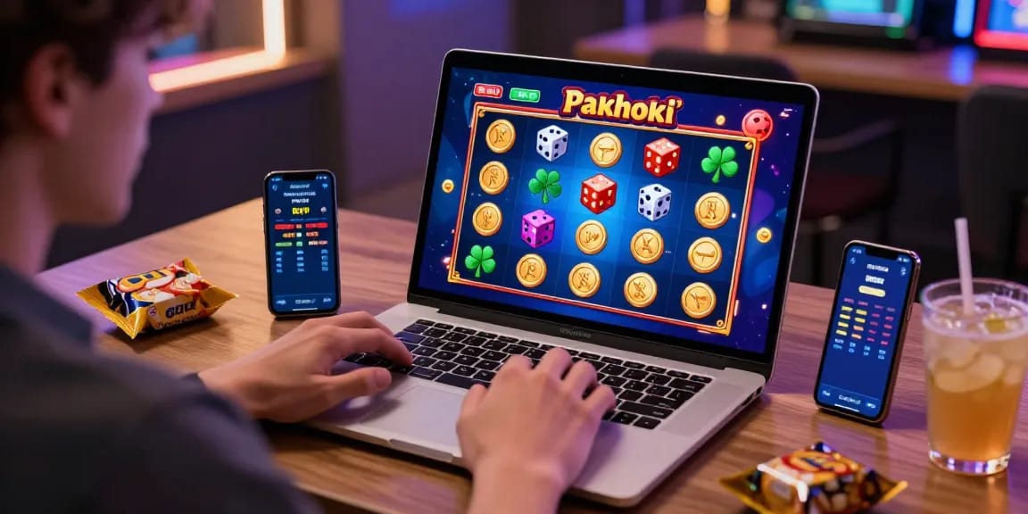 Pakhoki player enjoying an engaging online slot game with real-time RTP updates in a modern gaming setup.