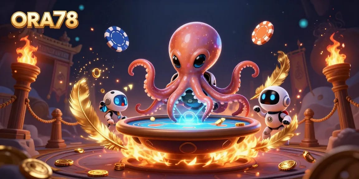 ORA78 menghadirkan pengalaman bermain yang seru dengan meja poker holografik dan karakter alien kreatif.