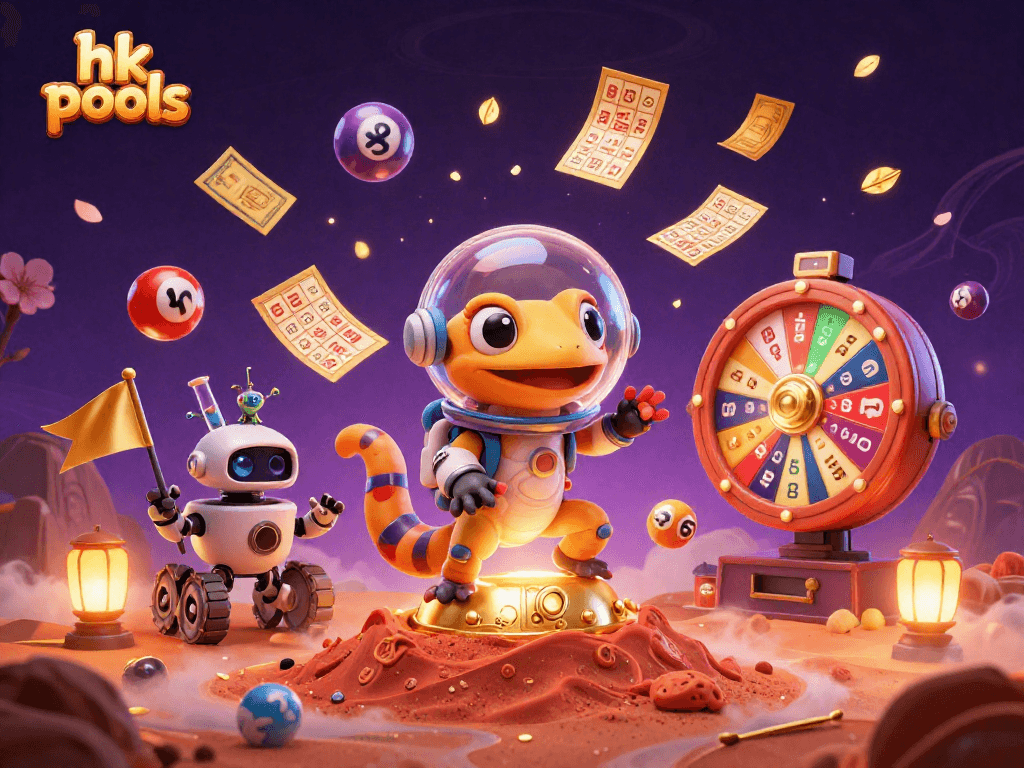Menggoda hk pools dengan Martian gecko memimpin kasino emas, semakin mengasyikkan dengan bola lotere berwarna-warni.
