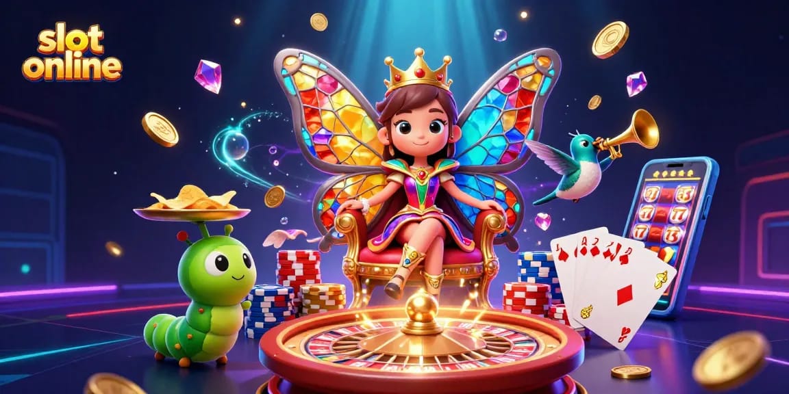 Putar slot online dengan keseruan, ratu kupu-kupu dan pengiring di dunia kasino.