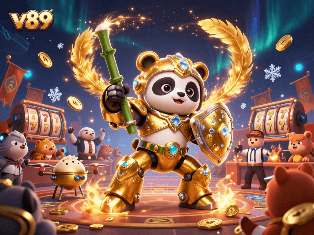 v89 dapatkan pengalaman bermain yang mengasyikkan di kasino dengan panda robot bertarung.