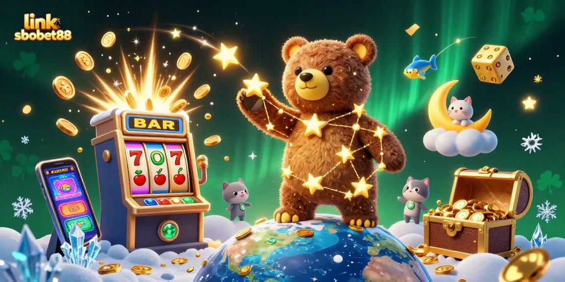Experience thrilling gameplay with link sbobet88 featuring starry characters and vibrant casino elements.