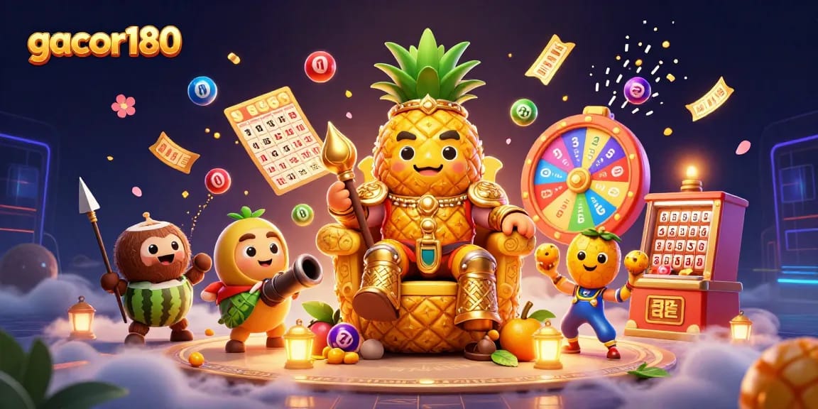 Menangkan permainan di gacor180 dengan keceriaan dan hadiah meriah dalam ilustrasi kasino digital.