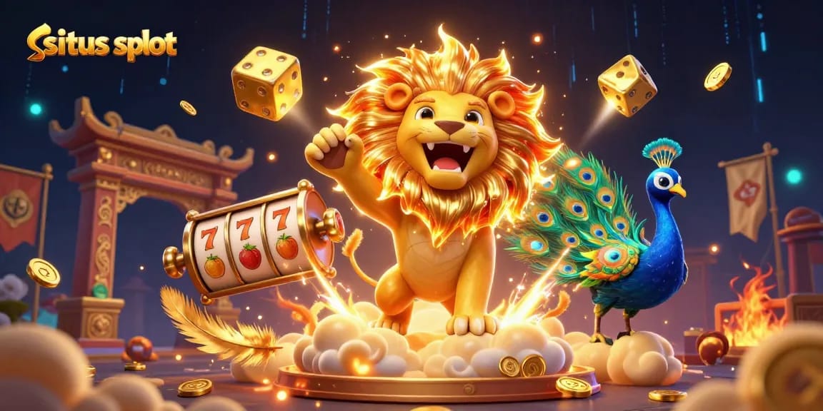 Situs slot showcases a vibrant casino scene with animated characters and dynamic gambling elements.