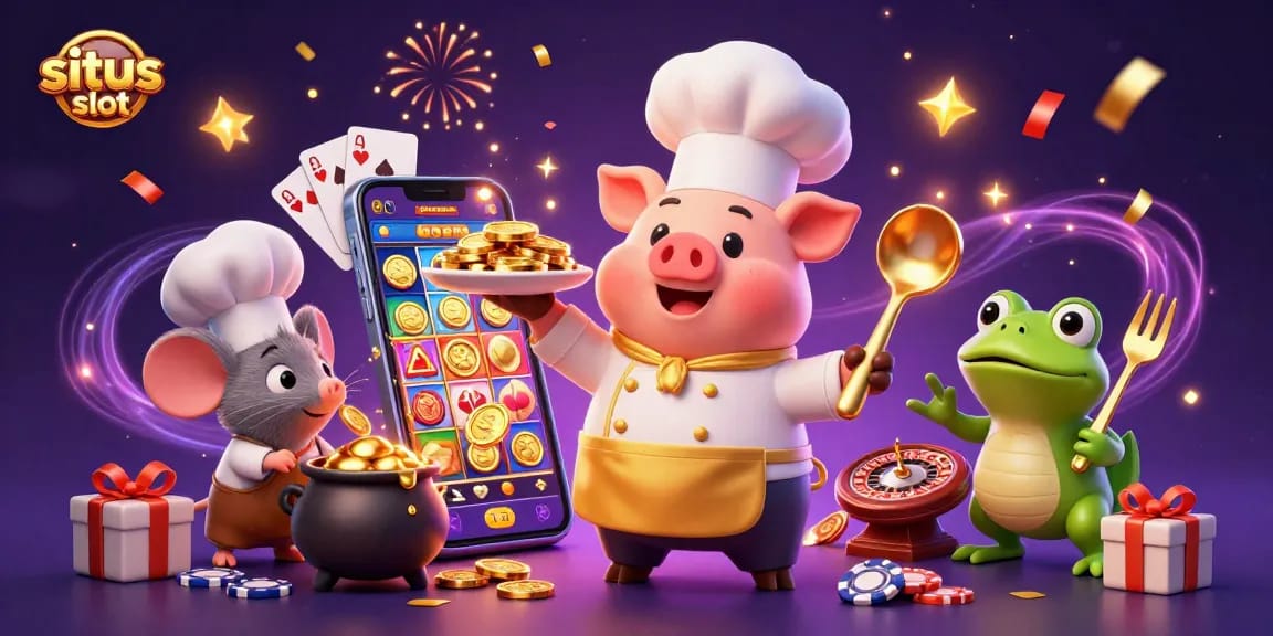 Experience immersive gameplay with situs slot, as golden coins flow and vibrant reels spin for big wins.