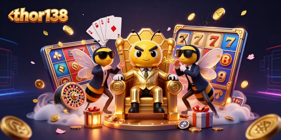 thor138 memicu kemenangan di kasino dengan mesin slot berwarna-warni dan simbol jackpot