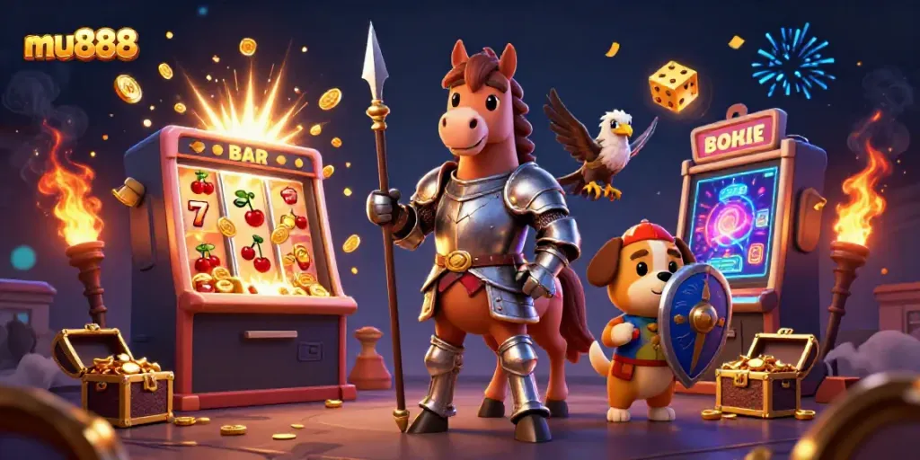 Experience thrilling casino action with mu888 illustrated characters and games overflowing with excitement.
