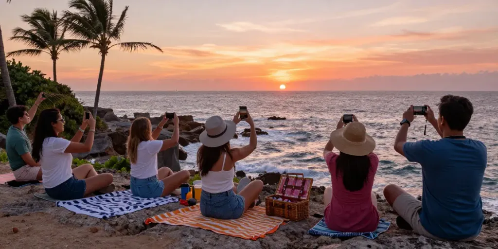 Pengalaman cirebon toto di pantai saat matahari terbenam dengan teman-teman