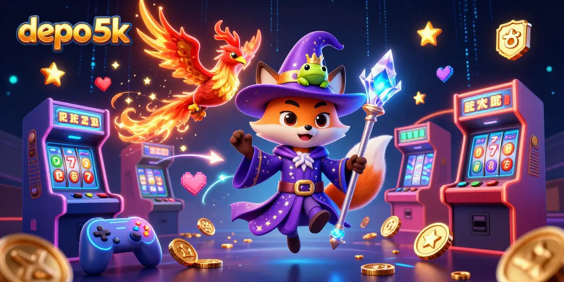 Engage in thrilling gameplay with depo 5k, showcasing mystical gems alongside vibrant slot symbols.