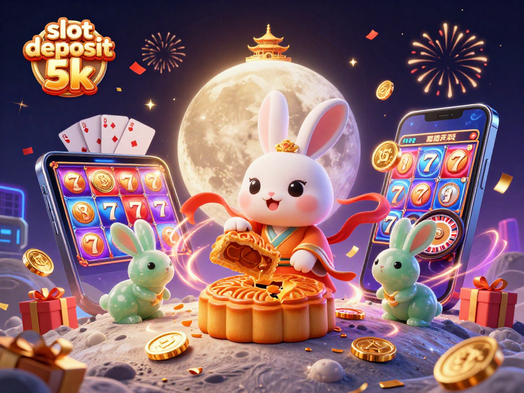 Experience the excitement of slot deposit 5k with this vibrant casino scene featuring rich 3D gaming elements.