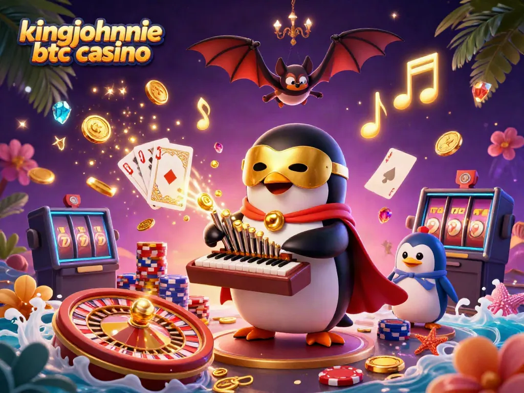 Experience the excitement at kingjohnnie btc casino with vibrant 3D illustrations of thrilling games and dynamic characters.