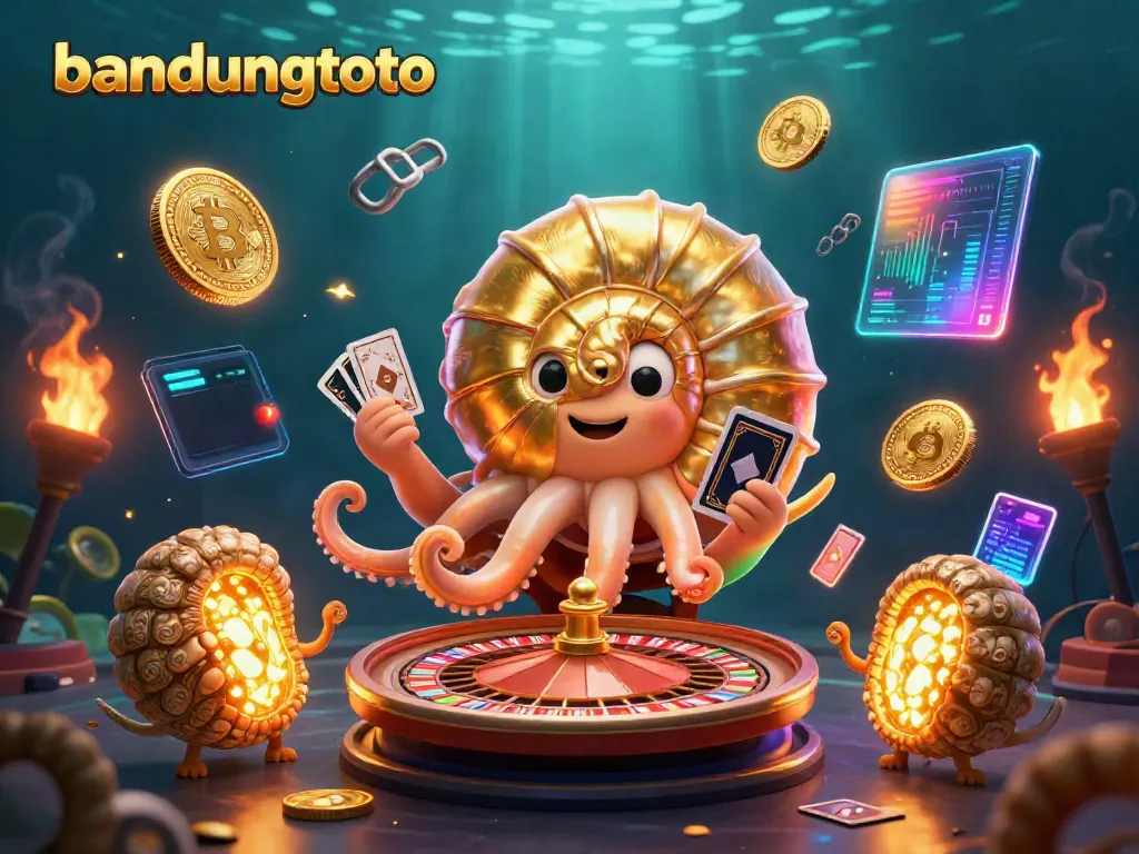 Join the excitement at bandungtoto with 3D casino elements, golden nautilus roulette, and crypto coins.