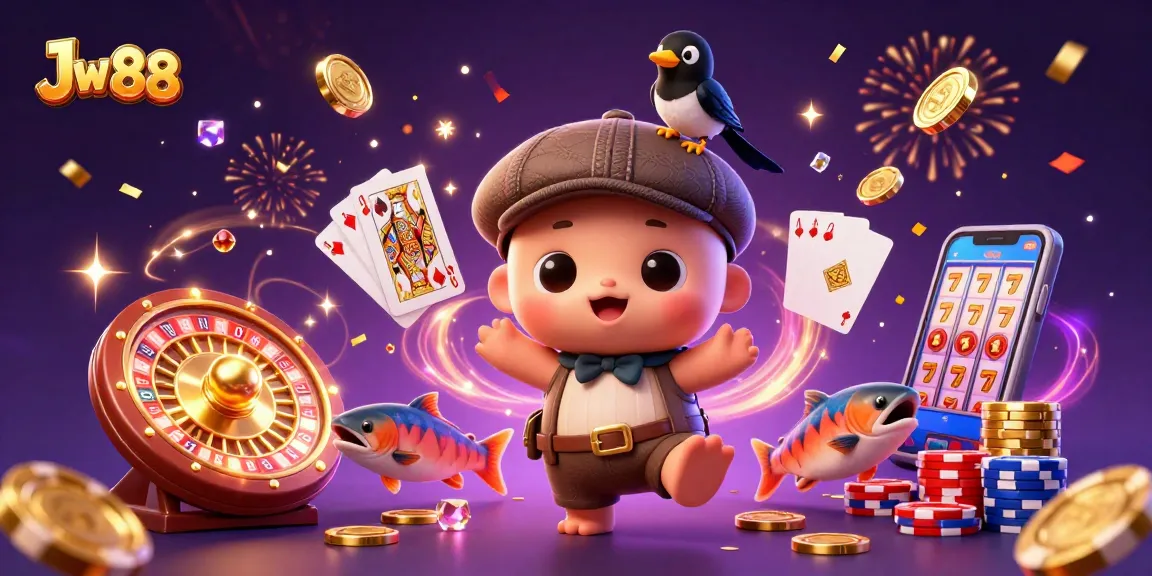 Engage in thrilling activities at Jw 88 casino with playful characters and exciting game elements.