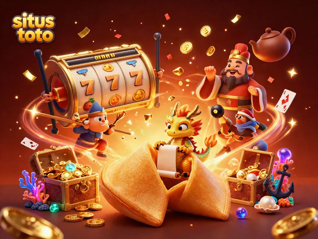 Experience the enchanting world of situs toto with a dazzling 3D illustration featuring vibrant casino elements.