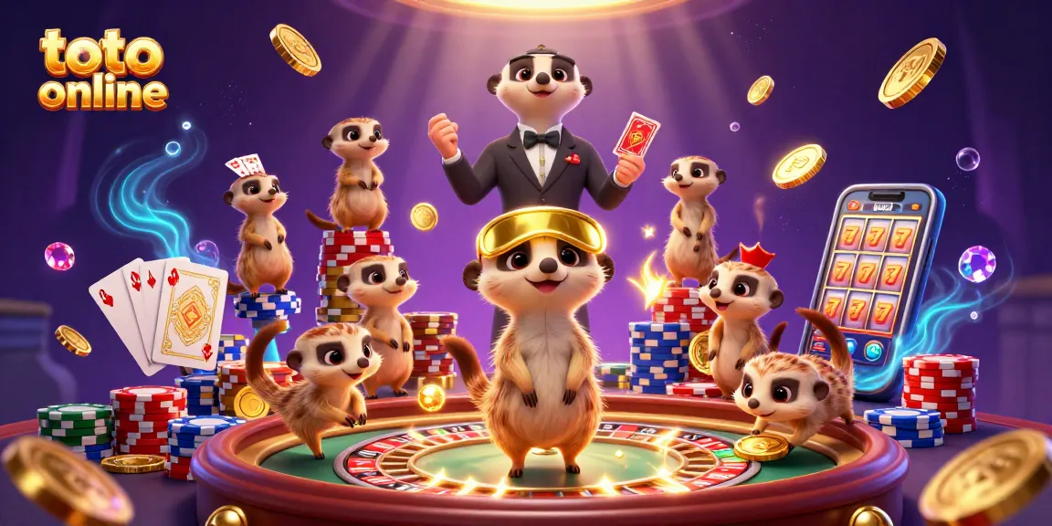 Menangkan permainan di toto online dengan kasino yang dikelola kaum meerkat yang lucu dan dinamis.