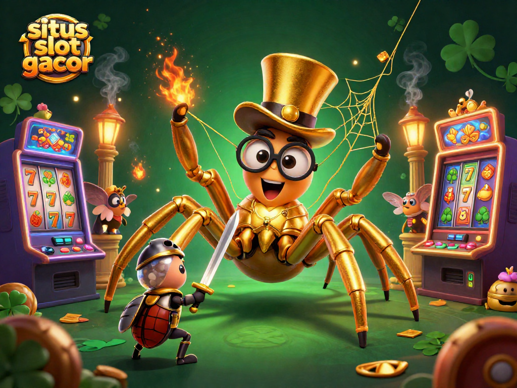 Engage with situs slot gacor featuring vibrant casino elements and characters in dynamic 3D illustration.