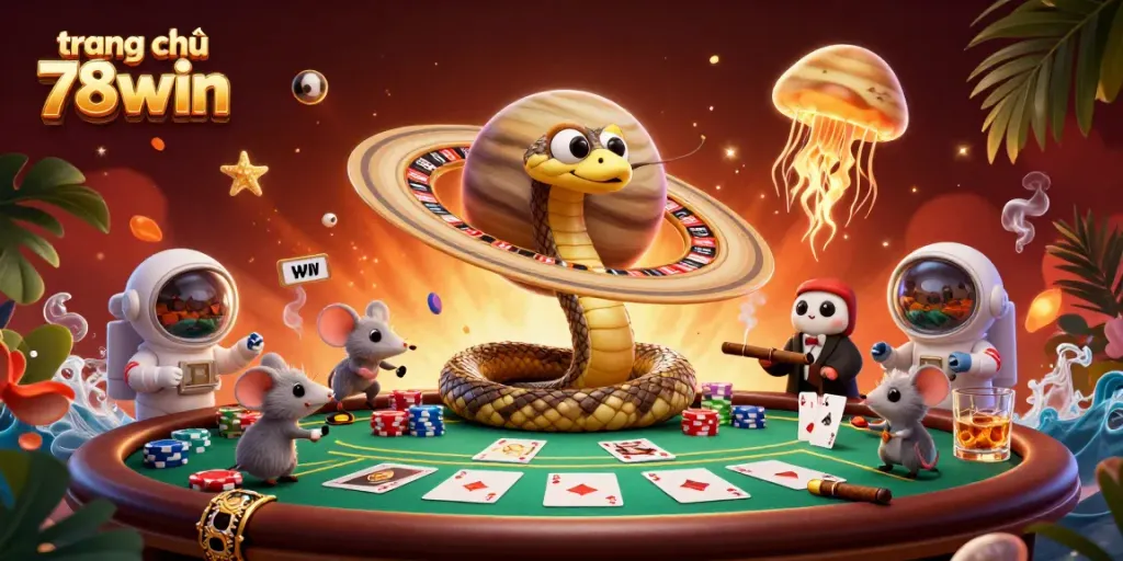 Experience the thrill of trang chủ 78win with cartoon characters betting on a cosmic roulette wheel.