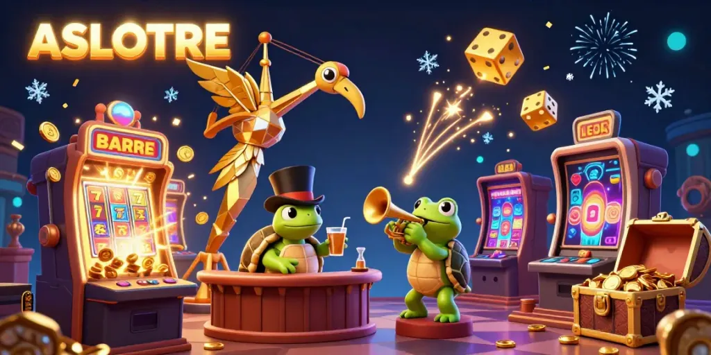 ASLOTRE menghadirkan kemeriahan jackpot dengan mesin slot 3D dan elemen kasino yang menarik.