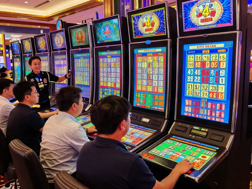 Melihat hasil Toto Macau 4D di lingkungan permainan modern dengan pemain terlibat dan suasana semarak.