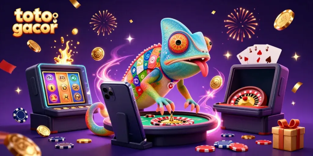 Menggulung jackpot dengan toto slot gacor bersama pemilik kasino chameleon yang ceria.