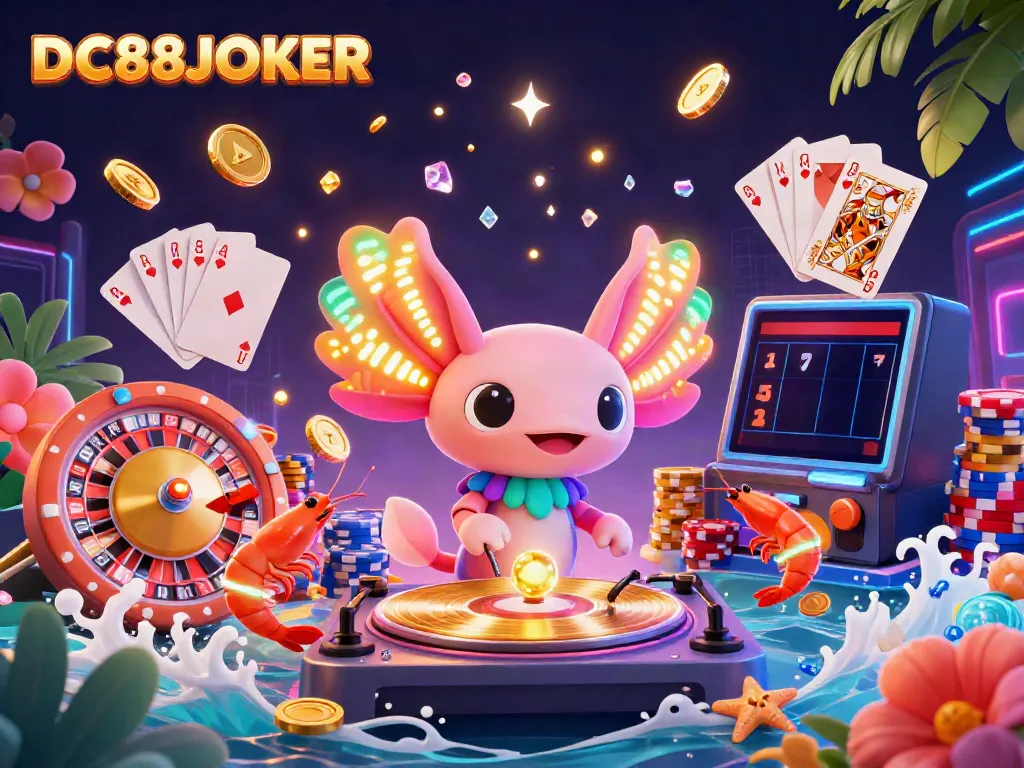 DC88JOKER live casino scene with vibrant animated characters and dynamic casino elements.