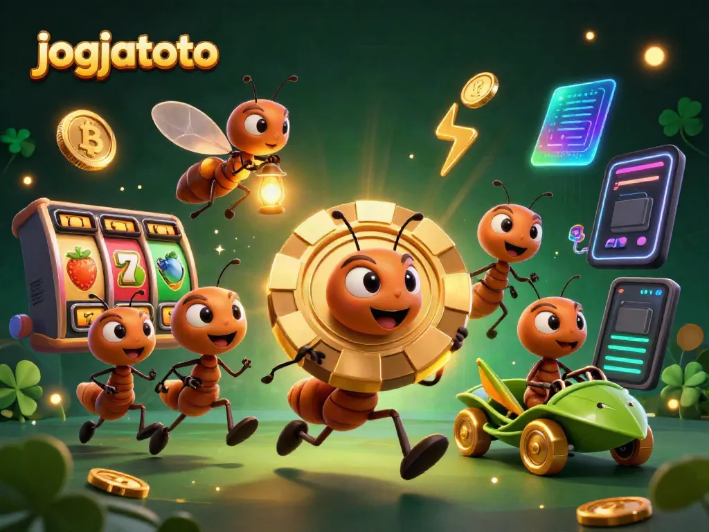 Engage in thrilling heist action with jogjatoto featuring ants, poker chips, and vibrant casino elements