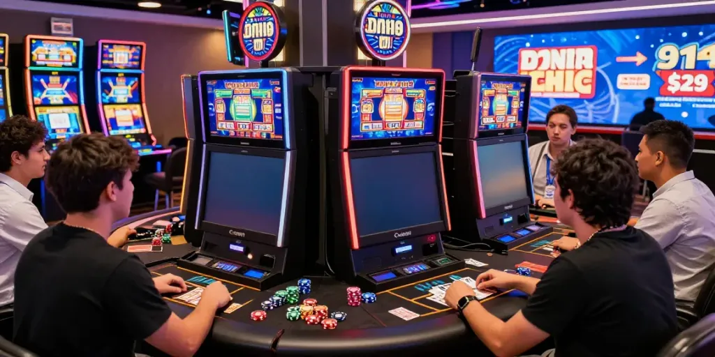 Permainan slot online kingliga yang menarik dengan pemain dalam suasana ceria.