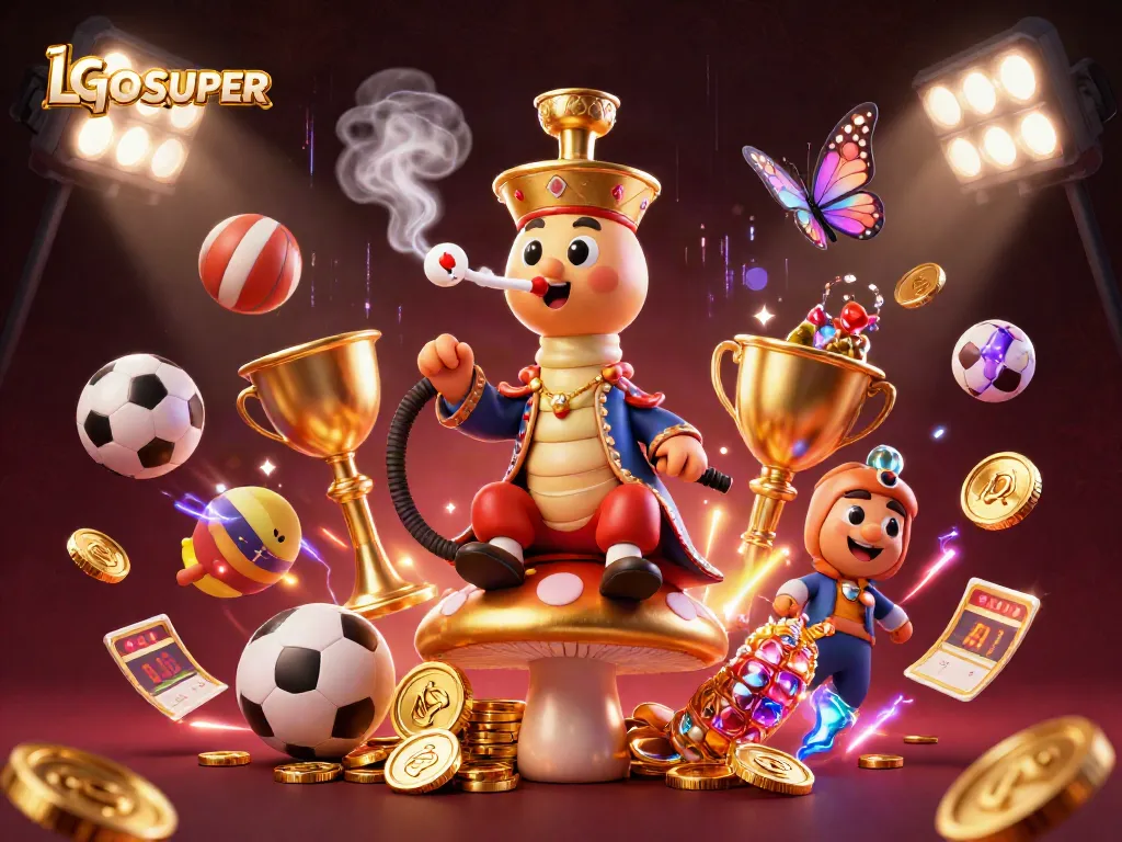 Bet on thrilling action with LGOSUPER's vibrant 3D casino scene showcasing excitement and wins.
