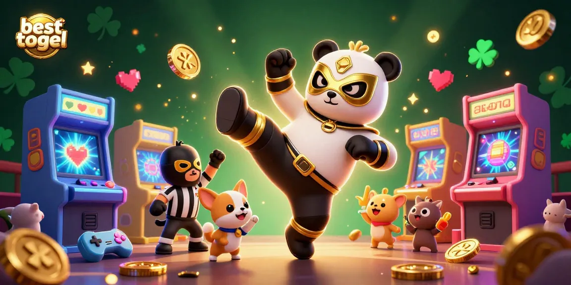 Experience excitement at besttogel with thrilling cartoon characters in a vibrant gaming scene.