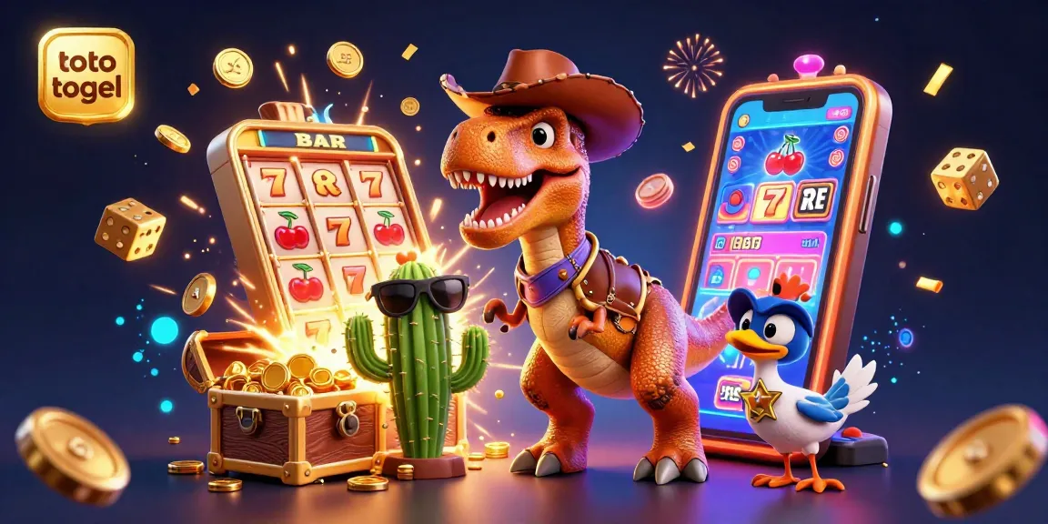 Experience the excitement of toto togel with vibrant characters and dynamic casino elements in an engaging scene.