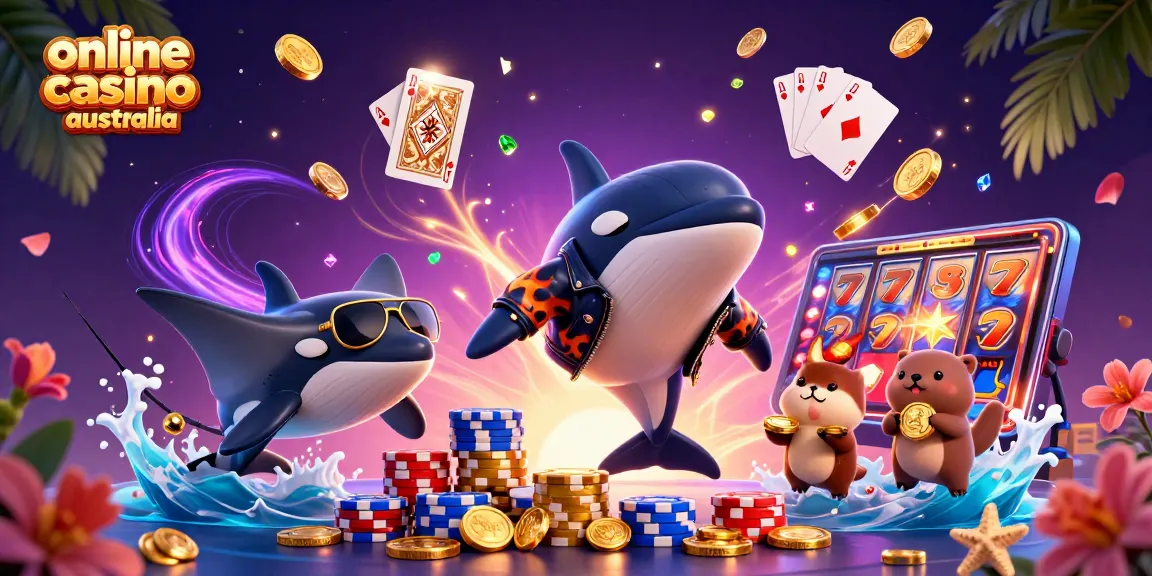 Experience online casino australia excitement with vibrant characters and game elements in a dynamic 3D scene.