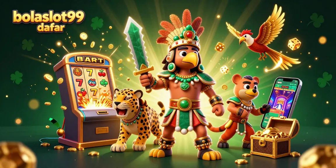 Spin and win big with bolaslot99 daftar in this vibrant 3D casino illustration.