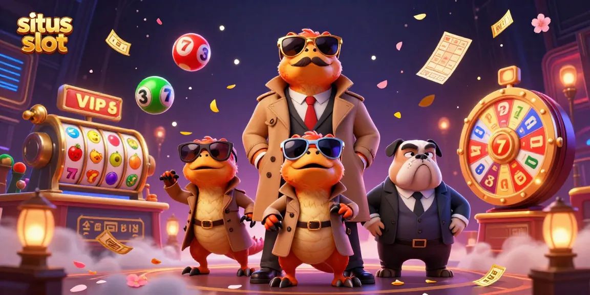 situs slot animated characters and vibrant casino elements create a lively atmosphere in an exciting gaming scene.