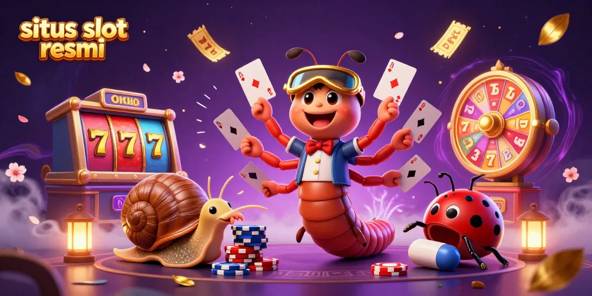 Experience the excitement of situs slot resmi with vibrant slot reels and joyful cartoon characters.